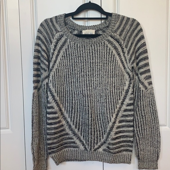 Sabine chunky knit sweater grey & black pattern